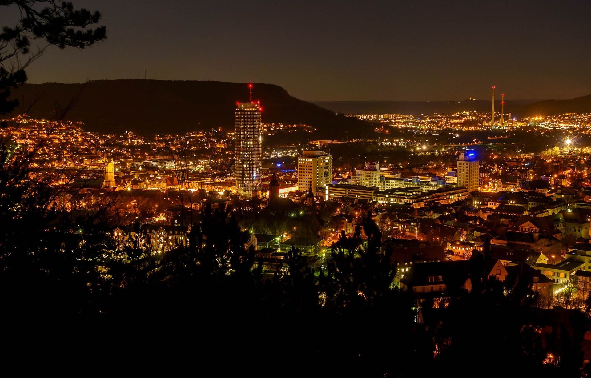 Panorama Jena bei Nacht